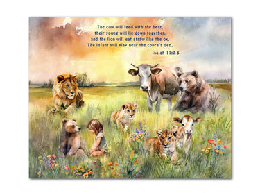 The Millennium 1000 year Kingdom of God (Isaiah 11:7,8) Digital download printable art #3